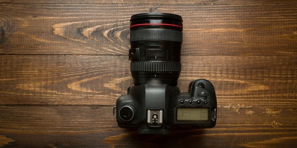 Camera on a table.