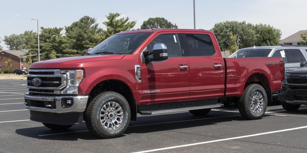 Ford F350 truck with Power Stroke badge.